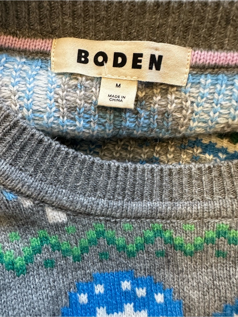 Boden Mushroom Print Edie Fair Isle Jumper - Picture 12 of 12
